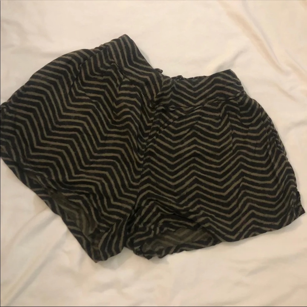 Black and brown boho shorts